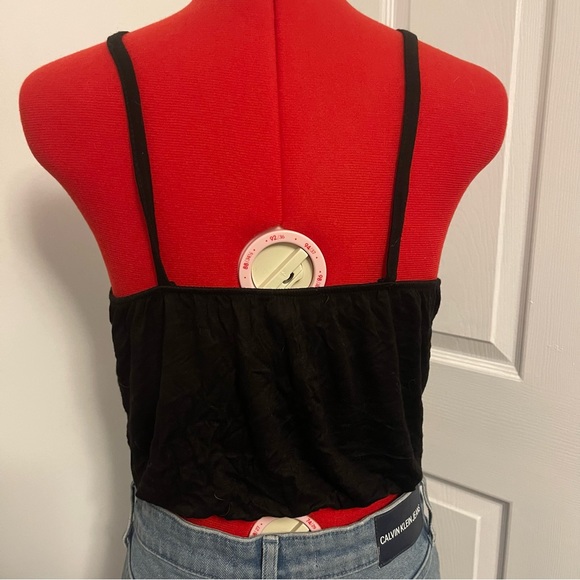 Made in Italy | black rouched tank top - Picture 2 of 4